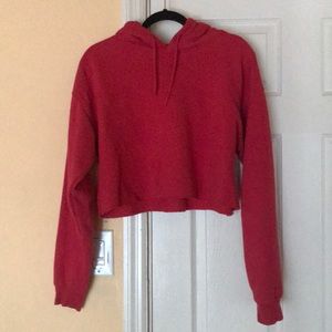 Urban outfitters cropped red hoodie